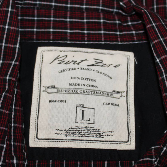 SALE-Point Zero men's cotton long sleeve button up plaid shirt size large - Picture 11 of 13